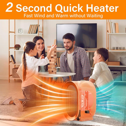 1200W Air Heater Portable Electric Heaters,Ceramic Plug in Heater,Electric Fan Heaters Low Energy Silent,Space Heater Multiple Protection,2 Modes Adjustable Thermostat for Office,Home and Bedroom