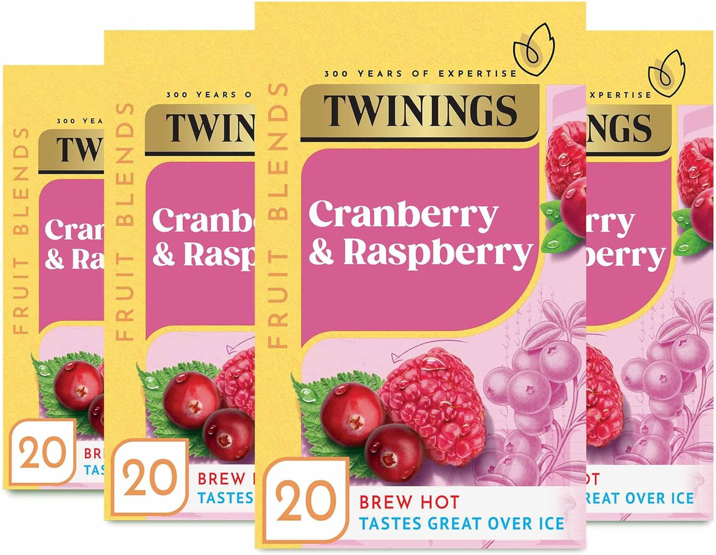 Twinings Raspberry Cranberry Fruit Infusion Flavoured Tea  (4x20)