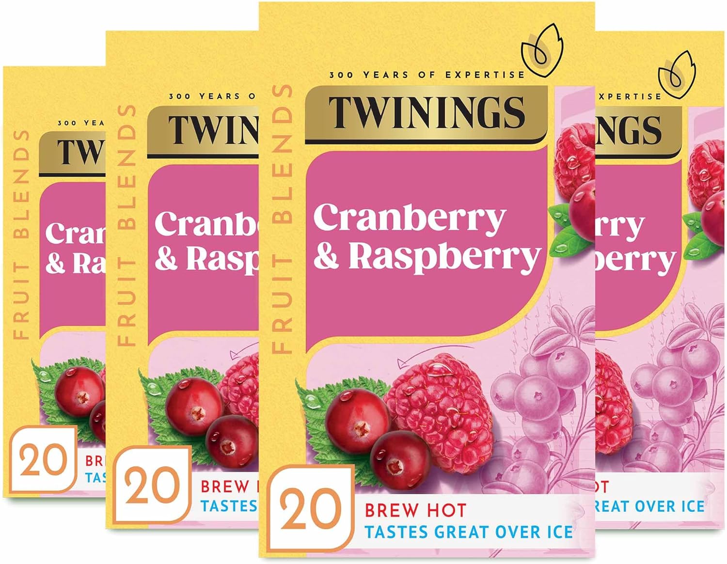 Twinings Raspberry Cranberry Fruit Infusion Flavoured Tea  (4x20)