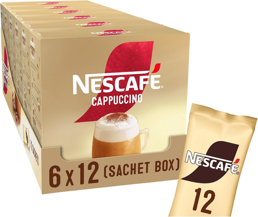 6X12 NESCAFÉ Cappuccino Instant Coffee Sachets - (72 x 15.5g)  BBE 6-26 RRP £18 Sale price £8.99