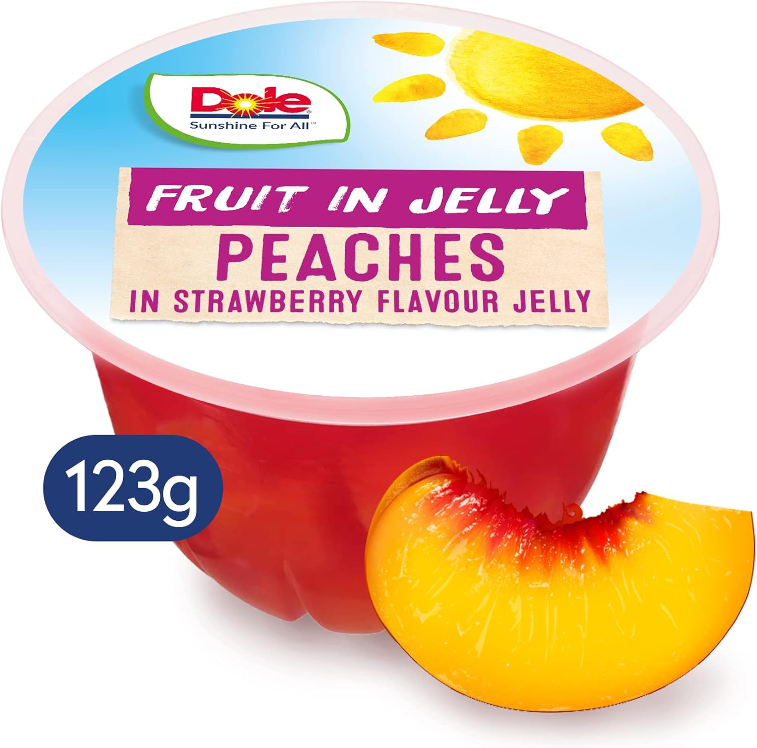 Dole Peach in Strawberry Jelly Fruit Bowls (20x123g)