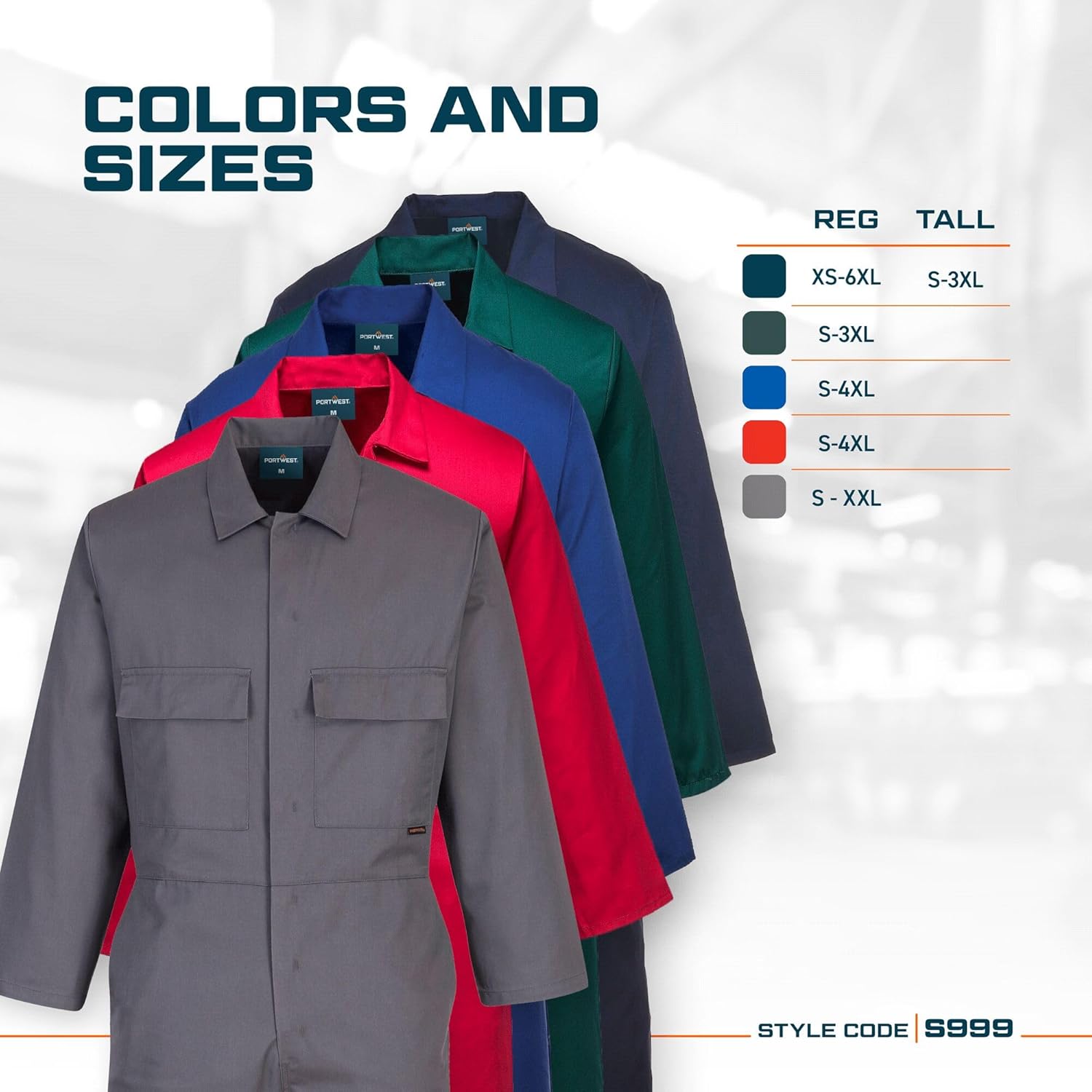 Portwest S999 Men's Work Coveralls Suit