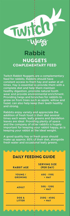 5X Wagg Twitch Rabbit Food 2kg-Complementary Feed Nuggets  BBE 05-25 RRP £15 Sale price £7.49
