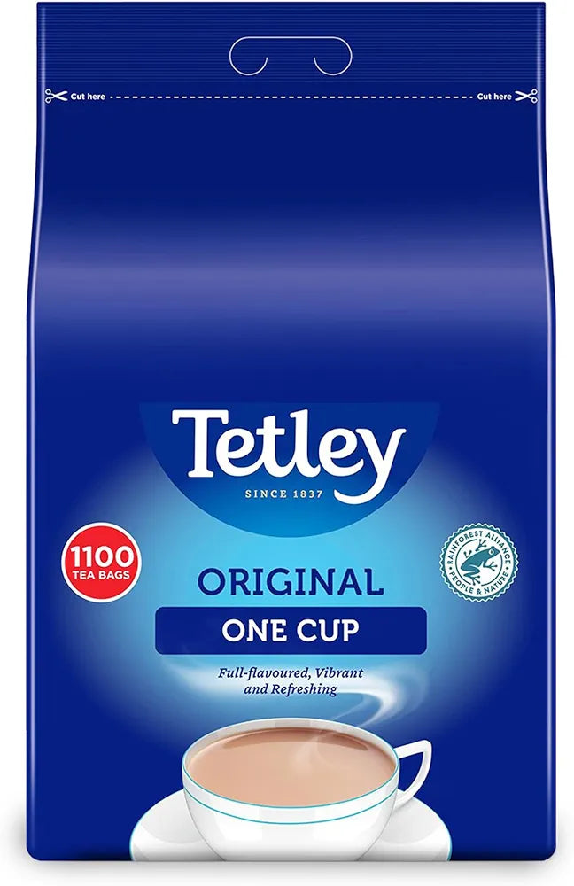 Tetley Original One Cup Black Tea Bags - 1100 Teabags Bulk Value Pack