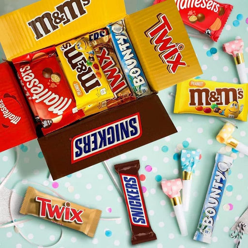 Mixed Bulk Chocolate Box, M&M's Peanuts, Snickers, Twix, Maltesers, Bounty, 1.4kg - 30 Full-Size- Milk Chocolate Bars &amp; Bags, Ideal for Gift, Snacks, Hampers or Party Bags  BBE 13-07-25 RRP £29.99 Sale price £14.99