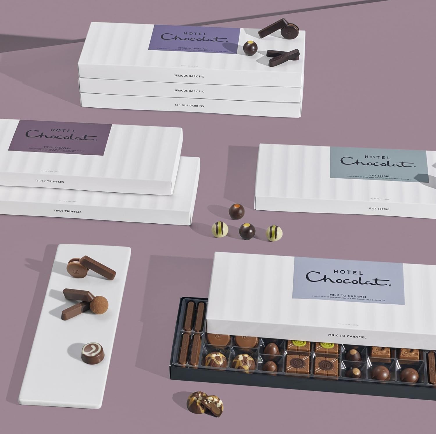 2X305g Hotel Chocolat Serious Dark Fix Sleekster - 29 High-Cacao Dark Chocolates - Suitable for Vegetarians - Chocolate Gifts For Birthday, Thank You, Congratulations, Anniversary   BBE 08-25 RRP £42 Sale price £21.99