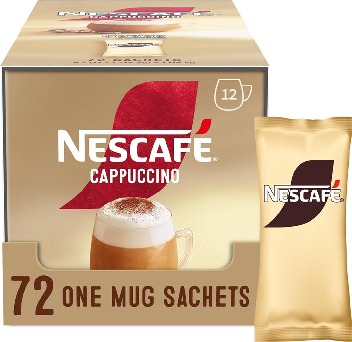 6X12 NESCAFÉ Cappuccino Instant Coffee Sachets - (72 x 15.5g)  BBE 6-26 RRP £18 Sale price £8.99