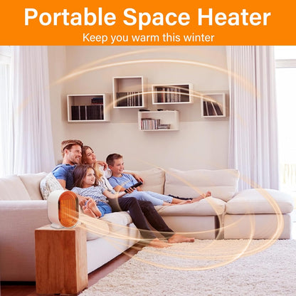 1200W Air Heater Portable Electric Heaters,Ceramic Plug in Heater,Electric Fan Heaters Low Energy Silent,Space Heater Multiple Protection,2 Modes Adjustable Thermostat for Office,Home and Bedroom
