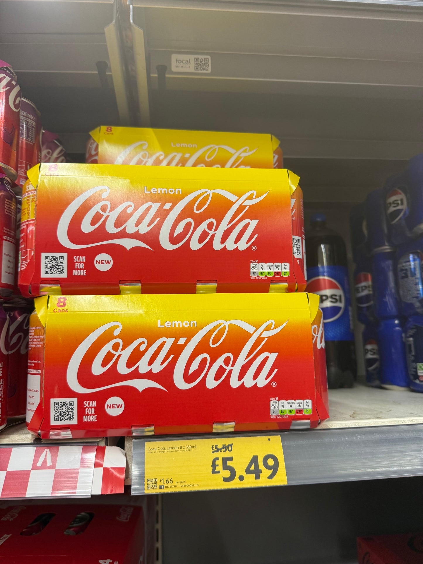Coke Zero Sugar Lemon Flavour 8-Pack (Best Before: 31/3/25) - 180 Packs per Pallet - Zero-Calorie, Refreshing Lemon-Infused Cola - Perfect for Retail, Vending, or Bulk Purchase