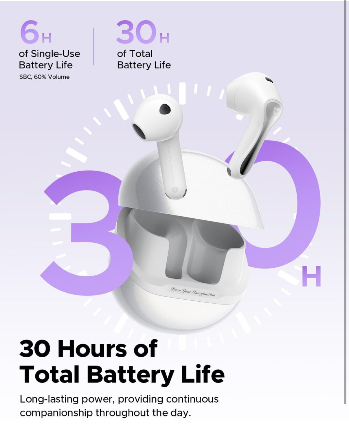 SoundPEATS Air5 Wireless Earbuds Hi Res with aptx Adaptive Lossless, Semi in Ear Bluetooth 5.4 Earphones with 6 Mic Compatible with Snapdragon Sound, 30 Hours Playtime, PeatsAudio APP Control White