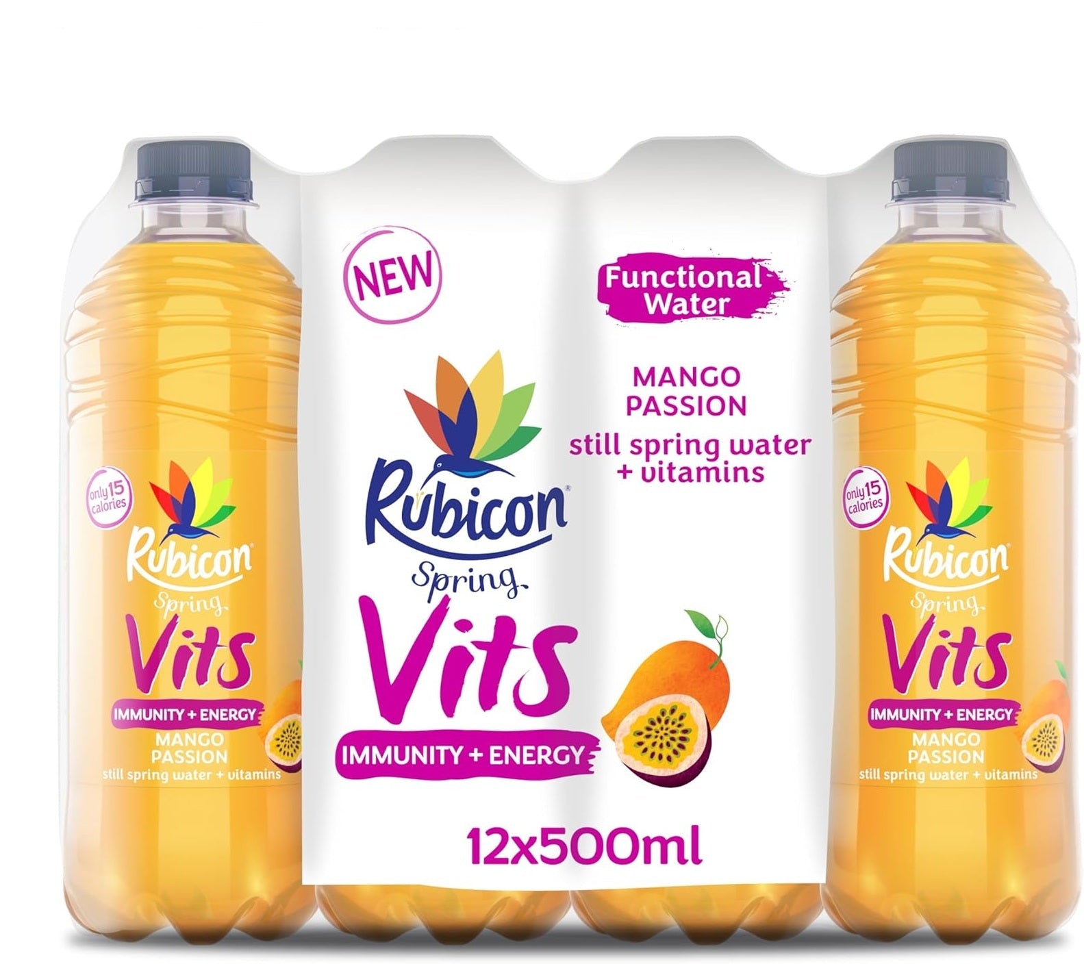 Rubicon Spring Vits Mango Passion Still Vitamin Water (12x500ml)