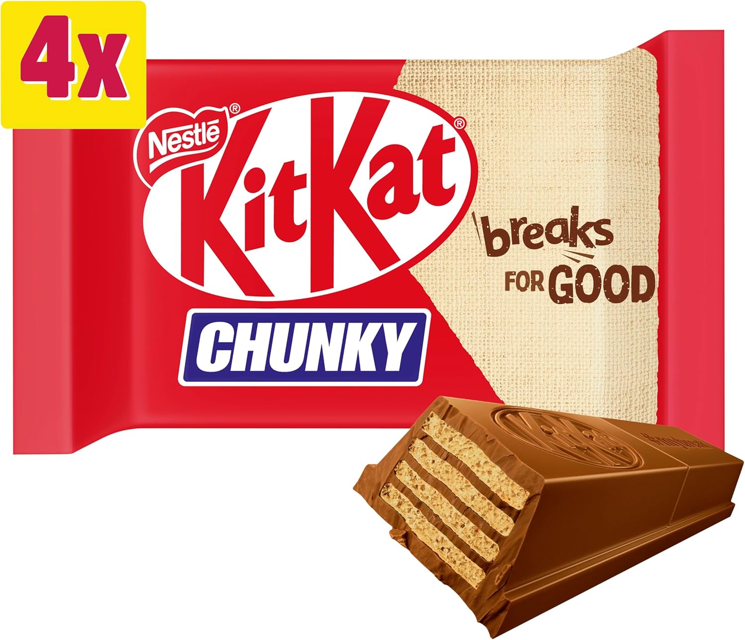 5X KitKat Chunky Milk Chocolate Bar Multipack (4X40g of pack)  BBE 11-25 RRP £15 Sale price £4.99