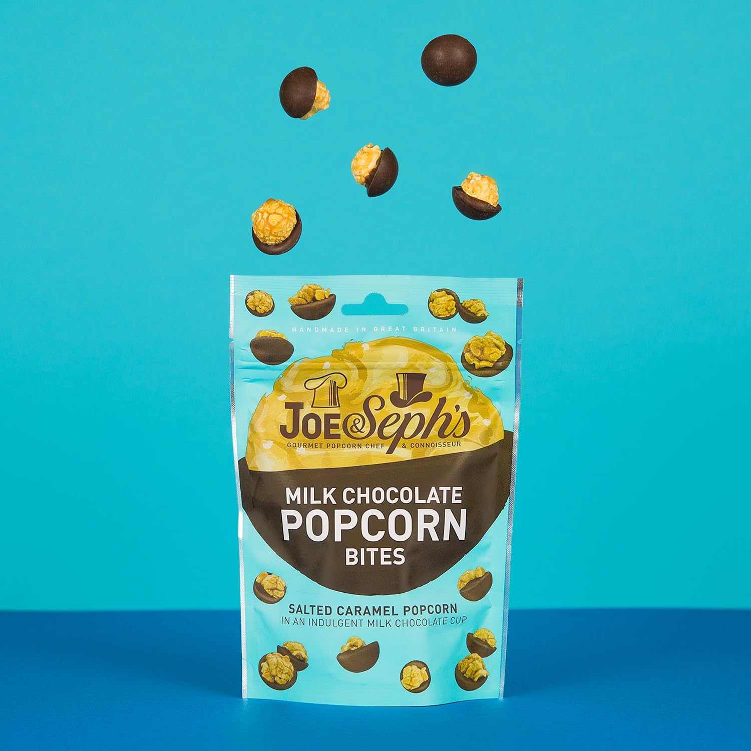 Joe & Sephs Movie Night In Box (1x500g) Chocolate Bites and Gourmet Popcorn, 7 flavours, movie night snacks, gifts for men and women, air-popped, sweet and salty flavours