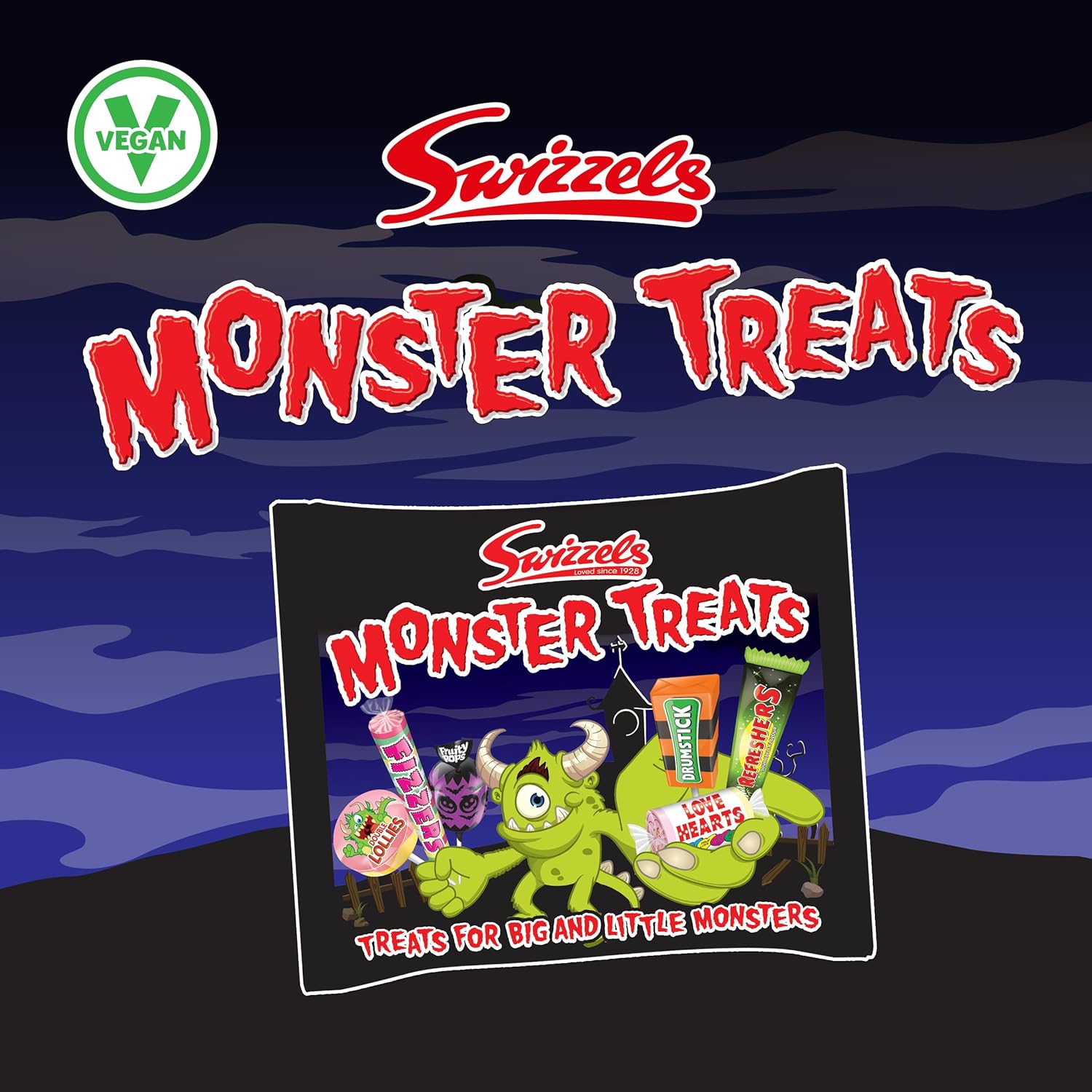 Swizzels Monster Treats Bag - Perfect Halloween Sweets, Fun Swizzels Candy for Trick or Treat, Parties & Sharing (2 x 440g)