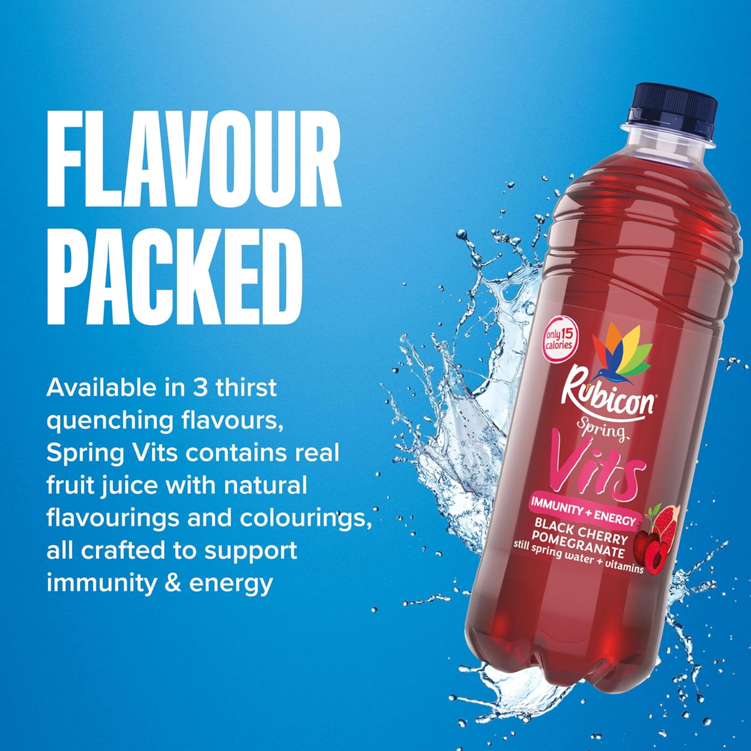 Rubicon Spring Vits Black Cherry Pomegranate Still Vitamin Water (12x500ml)