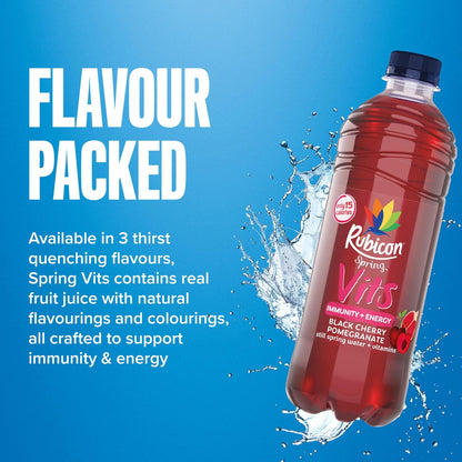 Rubicon Spring Vits Black Cherry Pomegranate Still Vitamin Water (12x500ml)