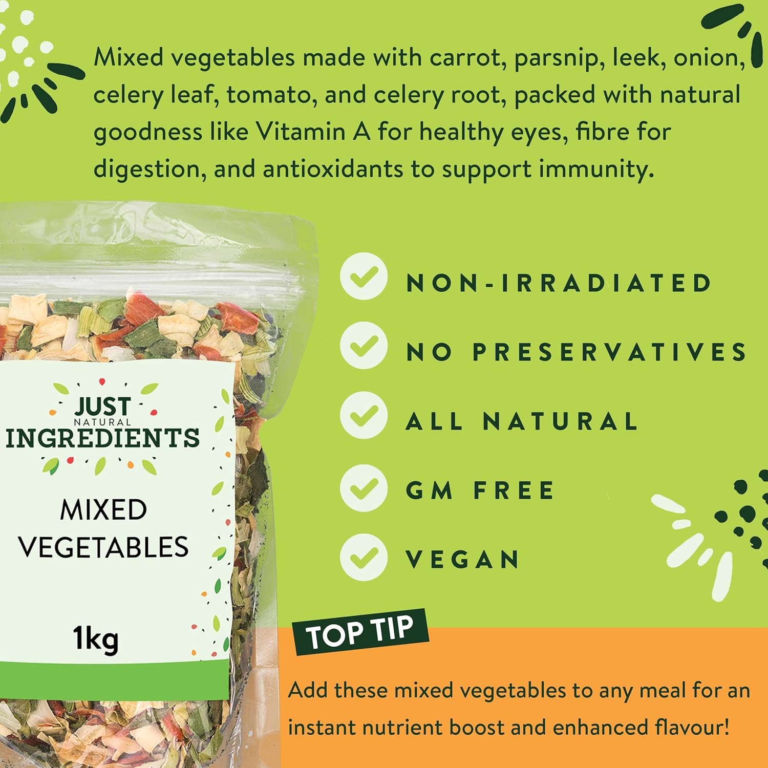 JustIngredients Essentials Mixed Vegetables (1 kg)