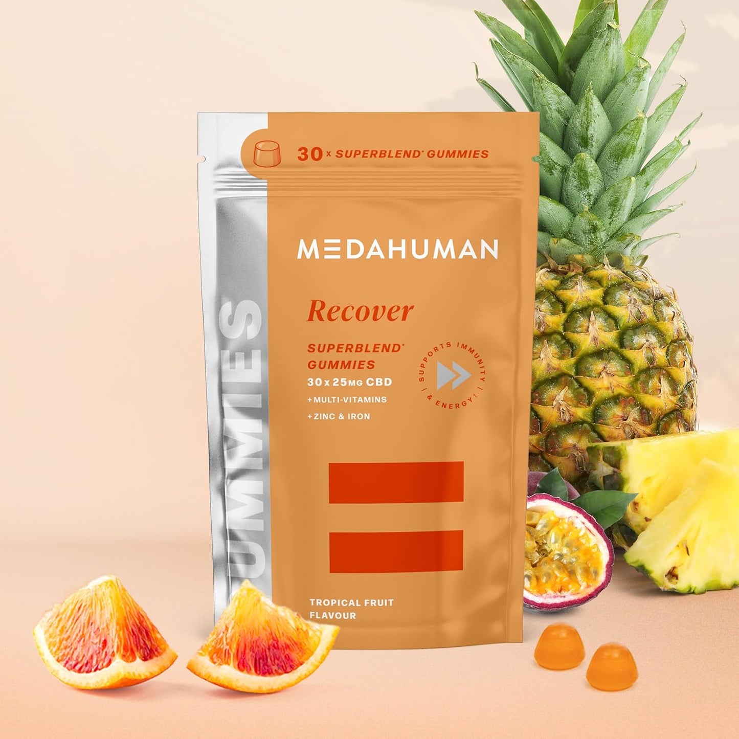 MEDAHUMAN® Recover | 750mg CBD Gummies for Stress & Anxiety Relief (30 Servings)