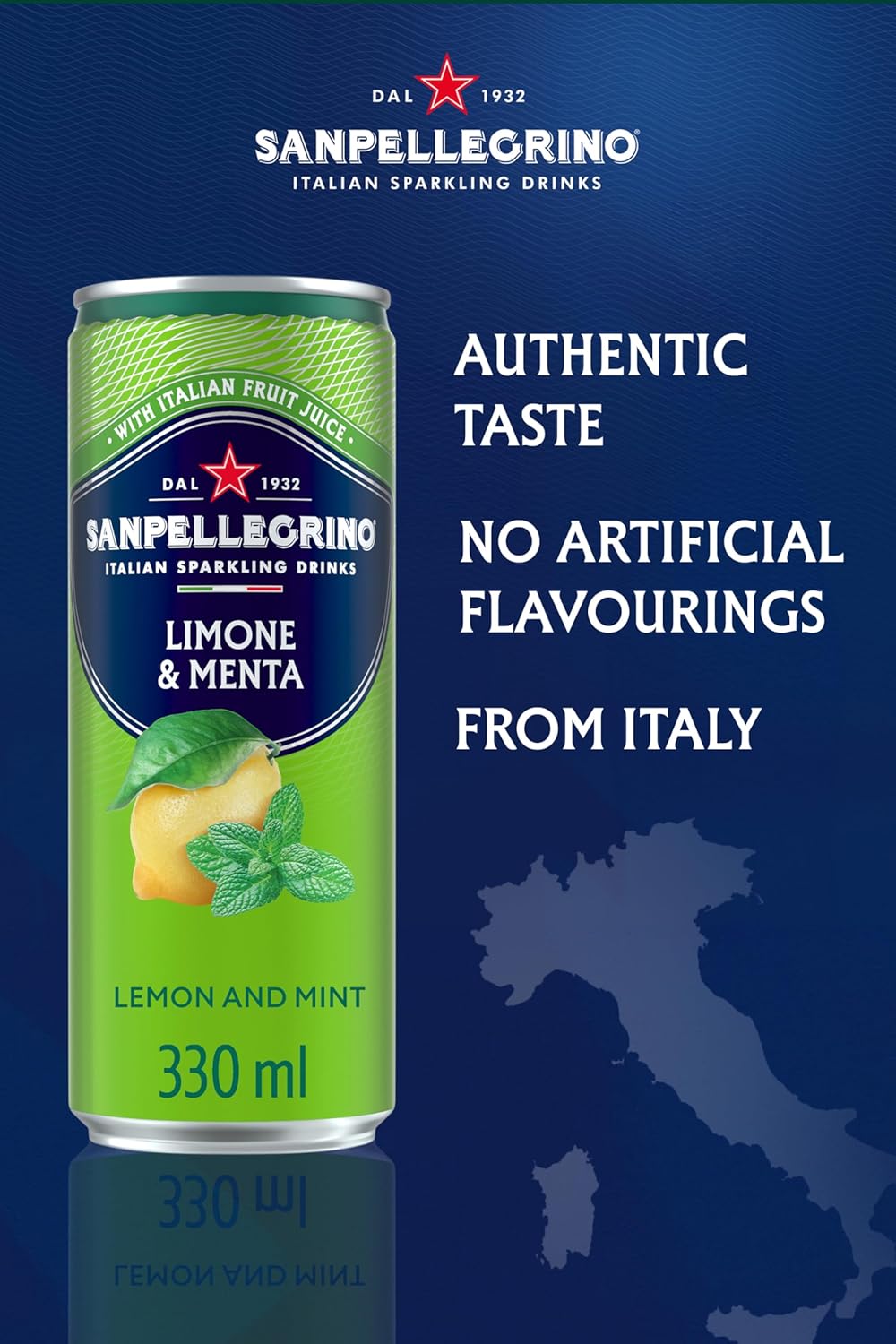 24 x 330ml San Pellegrino Italian Tastefully Light Sparkling Lemon & Mint Canned Soft Drink  74 kCals per Can  BBE 02-26 RRP £25 Sale price £9.99 free shipping