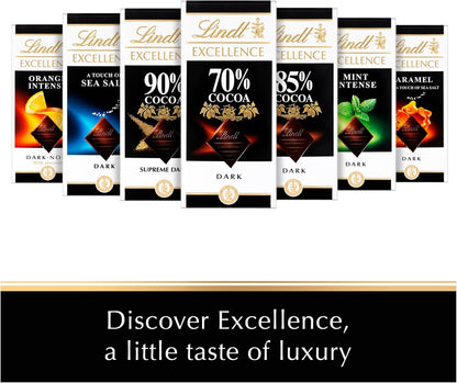 10X100g Lindt EXCELLENCE Dark 90 Percent Cocoa Supreme dark chocolate bars  RRP £50 sale price £18.99
