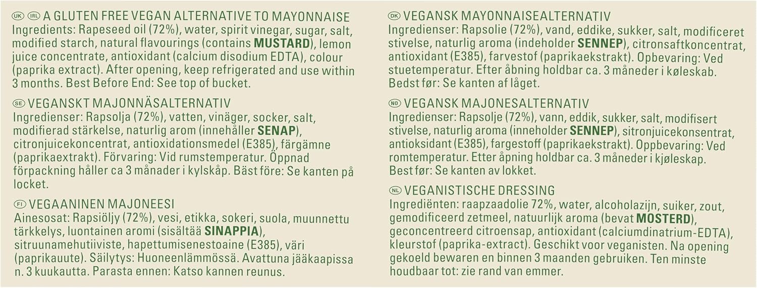 Hellmann's Vegan Mayonnaise, 5 Litre Bucket Catering Tub Of  Mayonnais