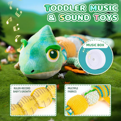 Musical Infant Sensory Toys - 0-6 Months, Multi-Sensory Crinkle, Rattle and Textures, Soft Plush Stuffed Animal Toys for Baby Girl Gifts