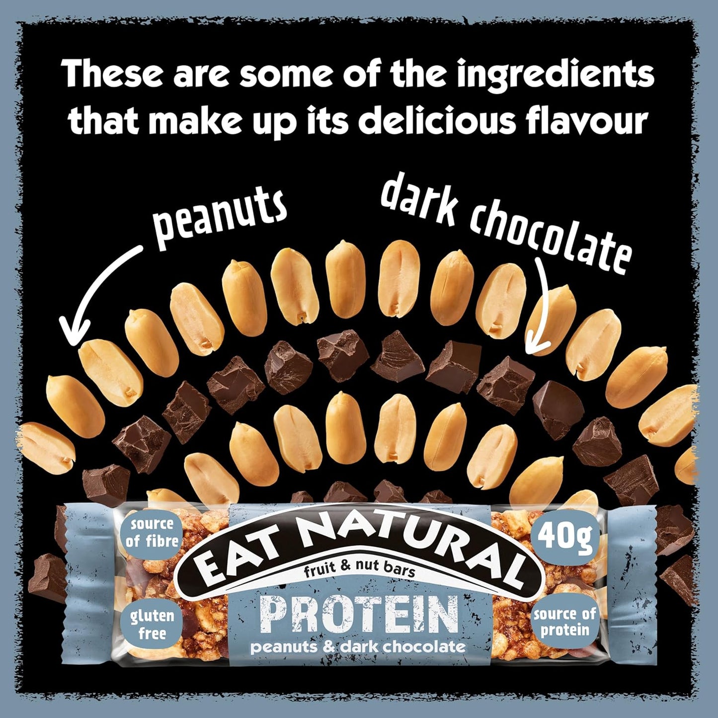 Eat Natural Protein Peanuts & Dark Chocolate Fruit & Nut Bars (12x40g)