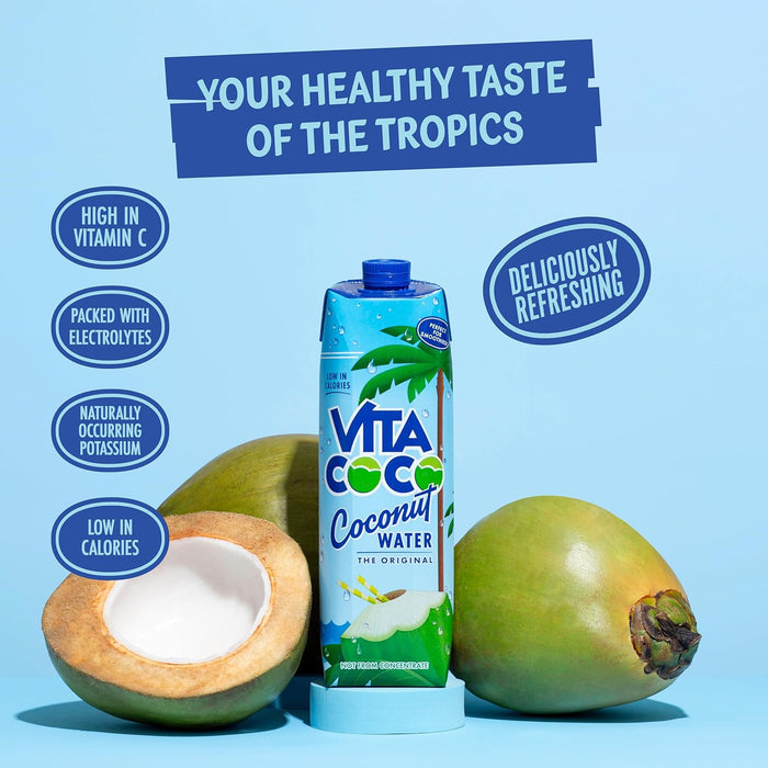 6X1L Vita Coco Original Coconut Water Multipack, Packed With Electrolytes, Gluten Free, Full Of Vitamin C, Good Source Of Potassium, Low-Calorie Electrolyte Drink, Thirst Quenching Refreshment  BBE 10-12-25 RRP £16 Sale price £9.49