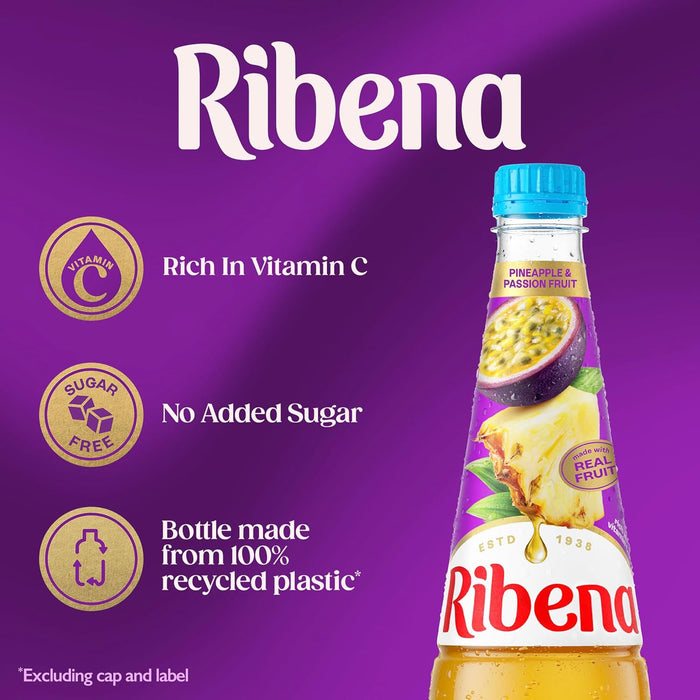 12X850ml Ribena Pineapple and Passion Fruit Juice Drink No Added Sugar BBE 01-26 RRP £25 Sale price £14.99