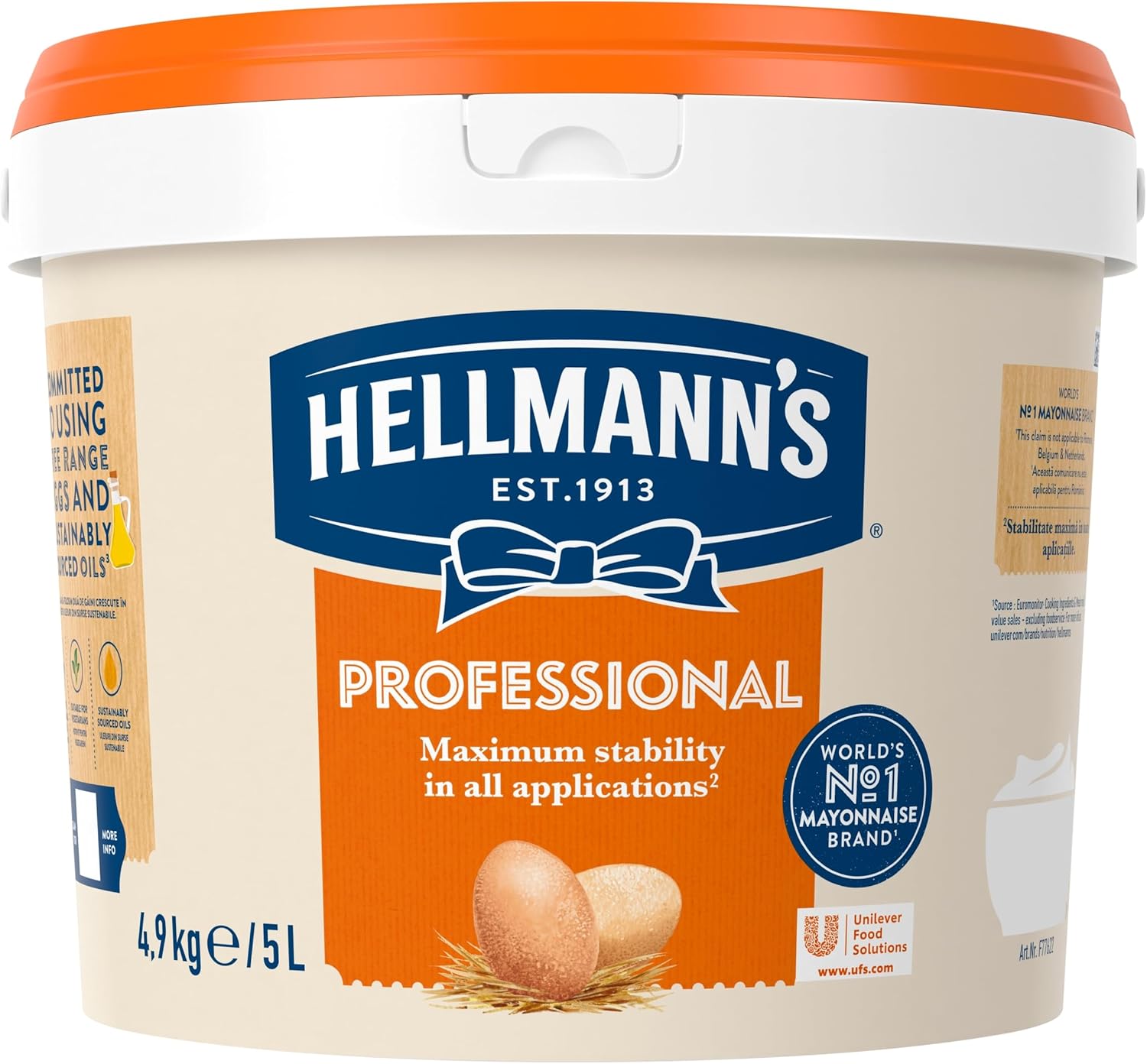 Hellmann's Professional Mayonnaise, 5 Litre Bucket Bulk Buy Food