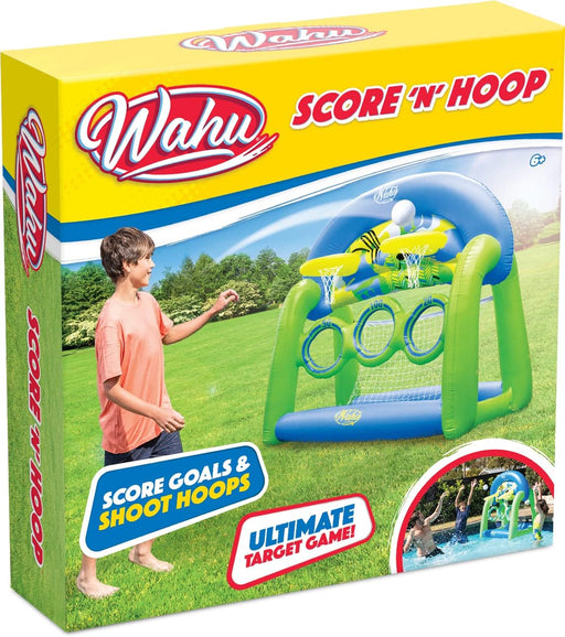 Wahu Score 'N' Hoop | The Ultimate Target Garden Game - Score Goals and Shoot Hoops! | Inflatable Garden and Pool Toys | Ages 6+