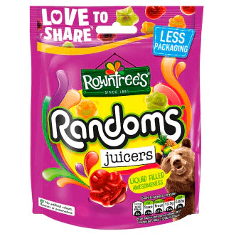 9 x 140g Rowntree's Randoms Juicers Sweets Sharing Bags,  (Packaging May Vary) BBE 07-25 rrp £15 sale price £8.49