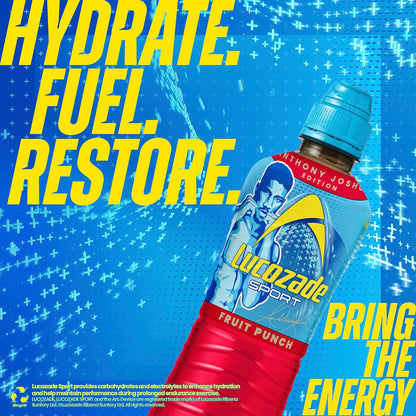 12x500ml Lucozade Sport Body Fuel - Fruit Punch  Isotonic sports drink, with Electrolytes and Vitamin B3 | Still | Bursting with Flavour  BBE 09-25 RRP £13 Sale £5.49