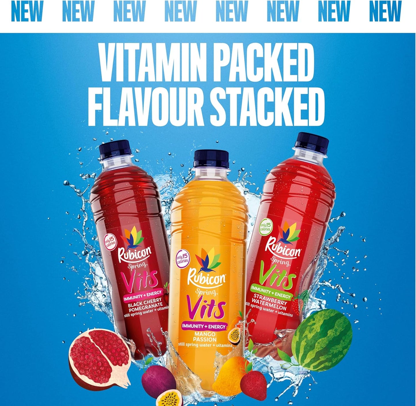 Rubicon Spring Vits Black Cherry Pomegranate Still Vitamin Water (12x500ml)