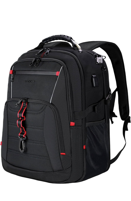 KROSER Travel Laptop Backpack 17.3 inch XL Computer Backpack Stylish College Backpack with RFID Pockets USB Charging Port REFLECTIVE STRIPS Water-Repellent Day pack for Business/Men