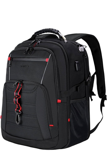 KROSER Travel Laptop Backpack 17.3 inch XL Computer Backpack Stylish College Backpack with RFID Pockets USB Charging Port REFLECTIVE STRIPS Water-Repellent Day pack for Business/Men