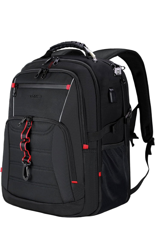KROSER Travel Laptop Backpack 17.3 inch XL Computer Backpack Stylish College Backpack with RFID Pockets USB Charging Port REFLECTIVE STRIPS Water-Repellent Day pack for Business/Men