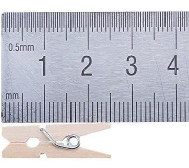 100 Pieces Mini Wooden Pegs Clips Photo Pins Coloured Craft, Natural