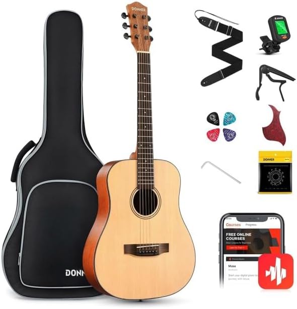 Donner Acoustic Guitar Full Size 4/4 Dreadnought Guitar Package 41 Inch Item model number EC983 RRP £102 Sale price £49