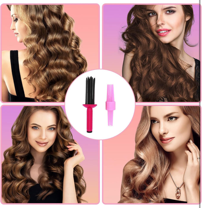 HAIOLORPRO 2PCS Curling Roll Comb, Curly Hair Brush for Curly Hair, Three Different Sizes of Styler for Bounce Curl, Hair Fluffy Curling Roll Comb
