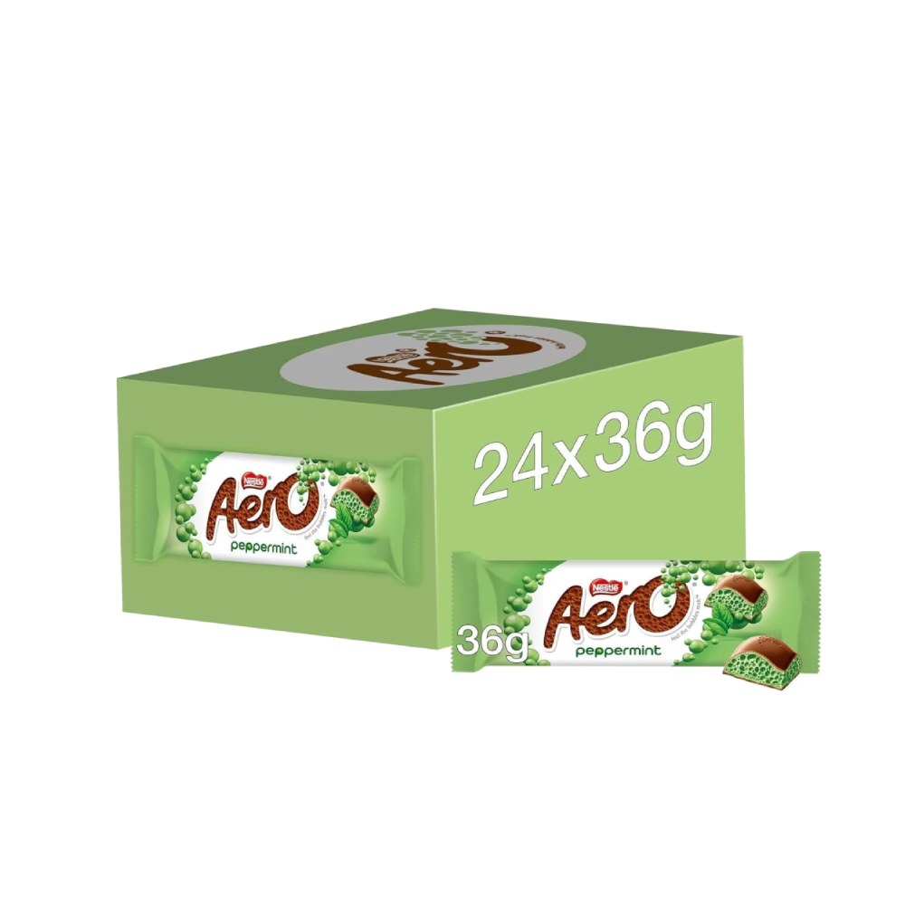Aero Bubbly Peppermint Mint Chocolate Bar (24x36g)