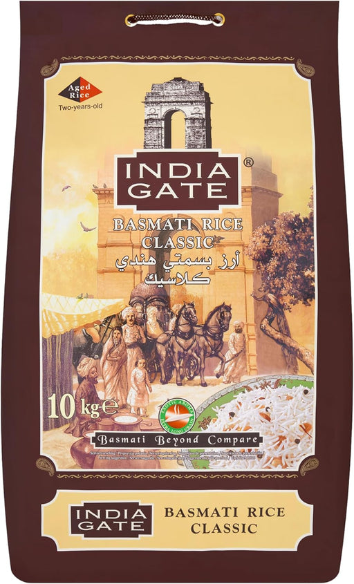 10kg India Gate Basmati Rice Classic - Premium Quality Long Grain Rice - Ideal for Cooking & Perfect for Family Meals BBE 07-26 RRP £39.99 Sale price £24.99