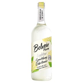 6 x 750ml Belvoir Farm Lighter Sparkling Elderflower - Hand Picked Elderflowers | 30% Less Sugar only 50 Calories | 100% Natural Ingredients | Suitable for Vegetarians & Vegans  BBE 11-26 RRP £19.99 Sale price £7.99
