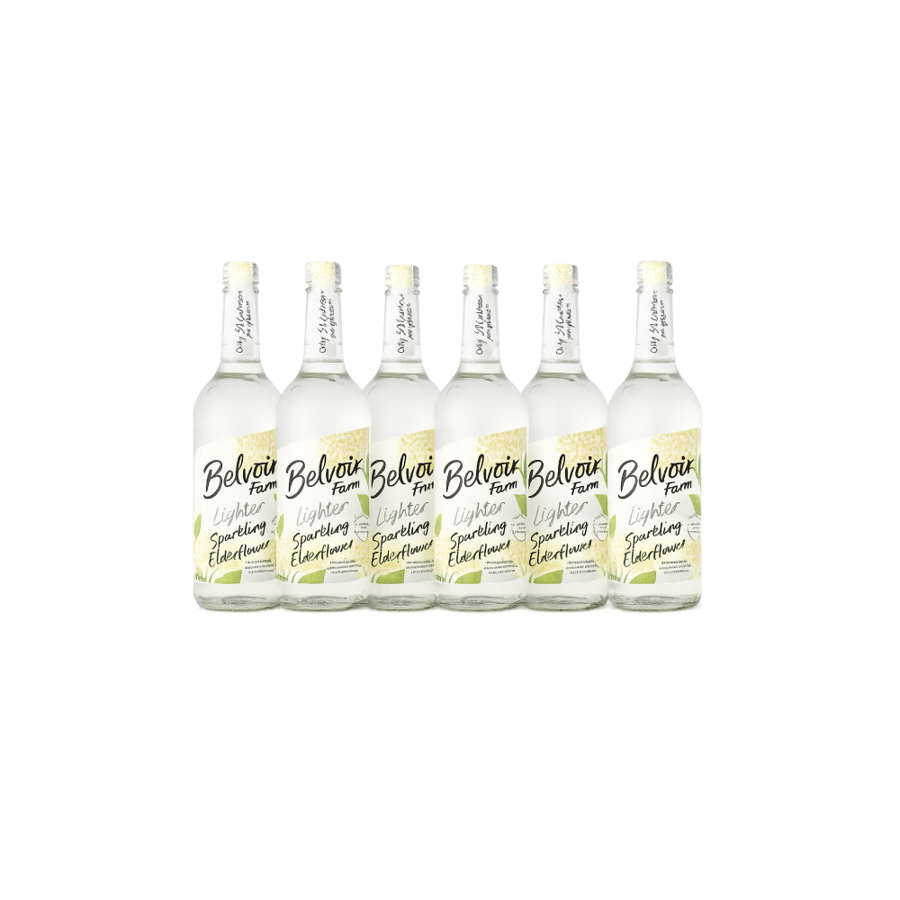 Belvoir Farm Lighter Sparkling Elderflower Drink 30% Less Sugar (6x750ml)