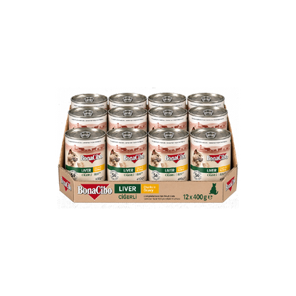 Bonacibo Canned Wet Food - Liver Chunks in Gravy (12x400g)