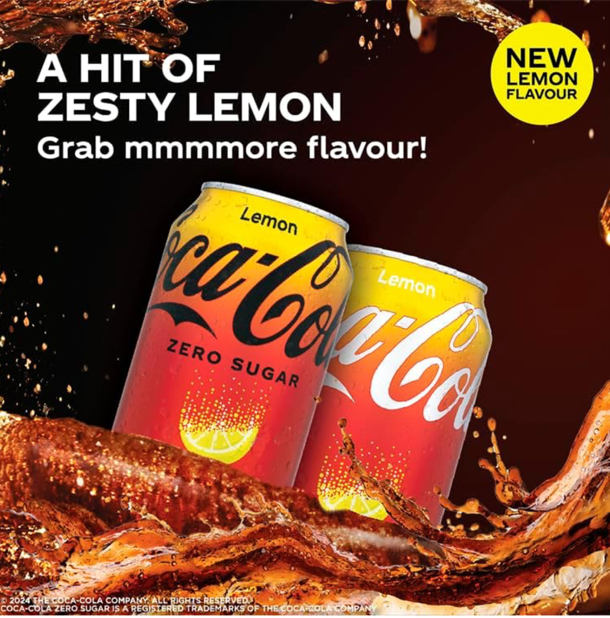 Coke Zero Sugar Lemon Flavour 8-Pack (Best Before: 31/3/25) - 180 Packs per Pallet - Zero-Calorie, Refreshing Lemon-Infused Cola - Perfect for Retail, Vending, or Bulk Purchase