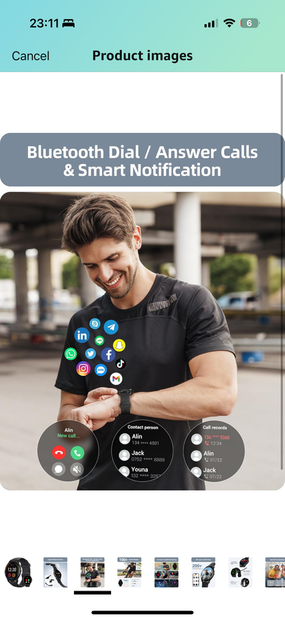 Parsonver Smart Watch Answer/Make Call, Fitness Watch for Men Women, Smartwatch IP68 Waterproof, 100+ Sport Modes, Heart Rate/Sleep Monitor, Fitness Watch for Android and iOS, Black, SPROD1