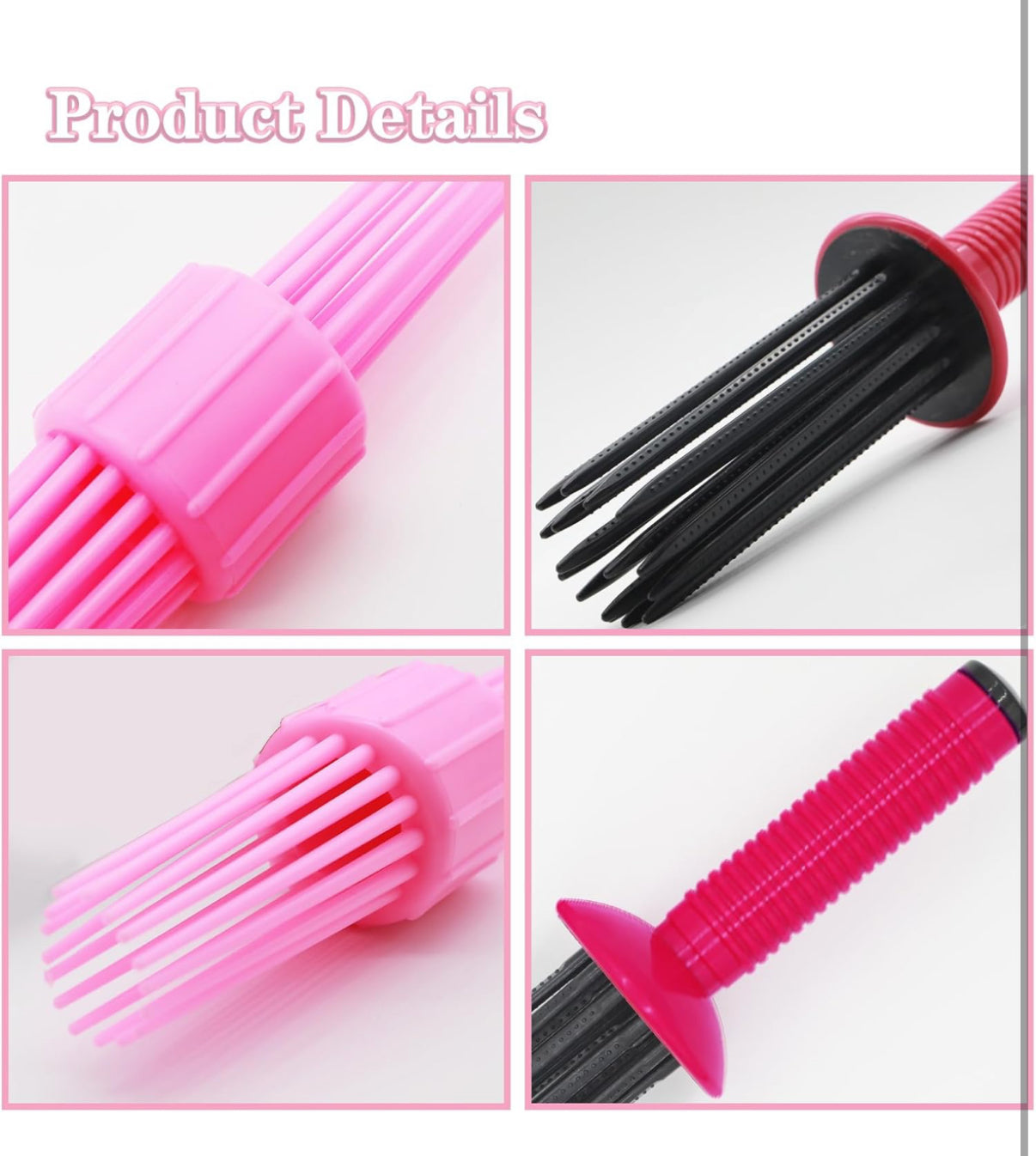 HAIOLORPRO 2PCS Curling Roll Comb, Curly Hair Brush for Curly Hair, Three Different Sizes of Styler for Bounce Curl, Hair Fluffy Curling Roll Comb