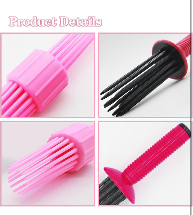 HAIOLORPRO 2PCS Curling Roll Comb, Curly Hair Brush for Curly Hair, Three Different Sizes of Styler for Bounce Curl, Hair Fluffy Curling Roll Comb