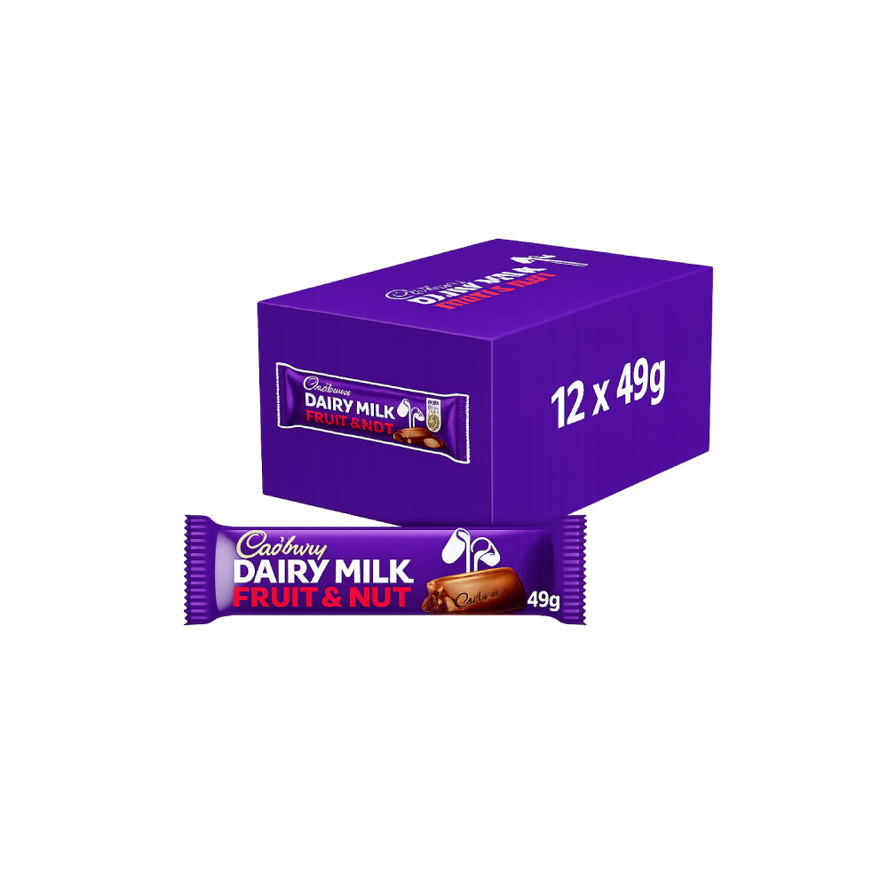 Cadbury Dairy Milk Chocolate Fruit & Nut Bars (12x49g)
